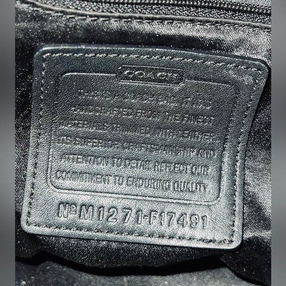 Coach Signature Vintage Black and Tan Leather Trim Crossbody Bag! #M1271-F17491. - Picture 16 of 16